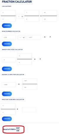 Screenshot of Toolerz's Fraction Calculator