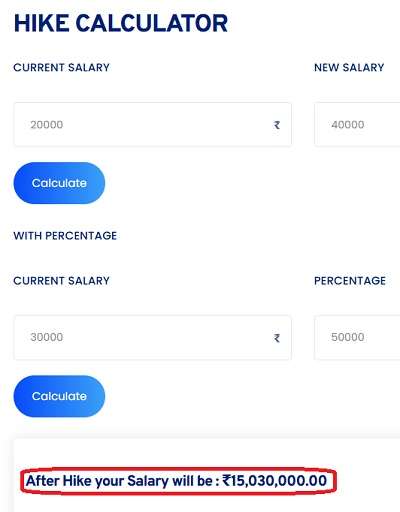 Screenshot of Toolerz's Hike Calculator