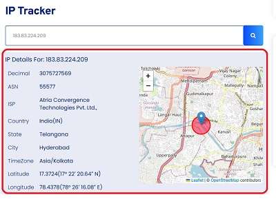 Screenshot of Toolerz's IP Tracker 