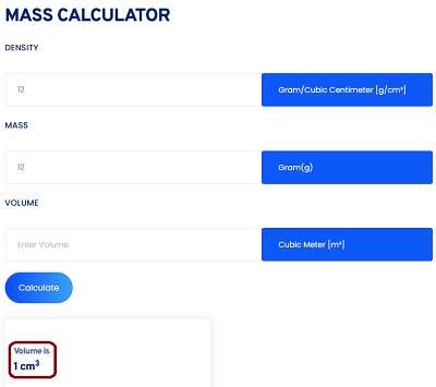 Mass Calculator
