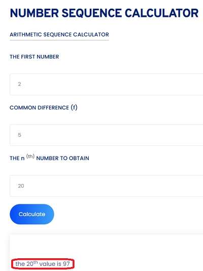 Number Sequence Calculator