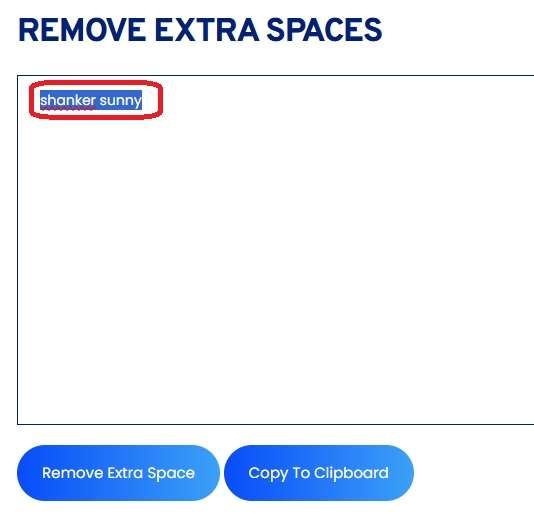Screenshot of Toolerz's Remove Extra Spaces tool