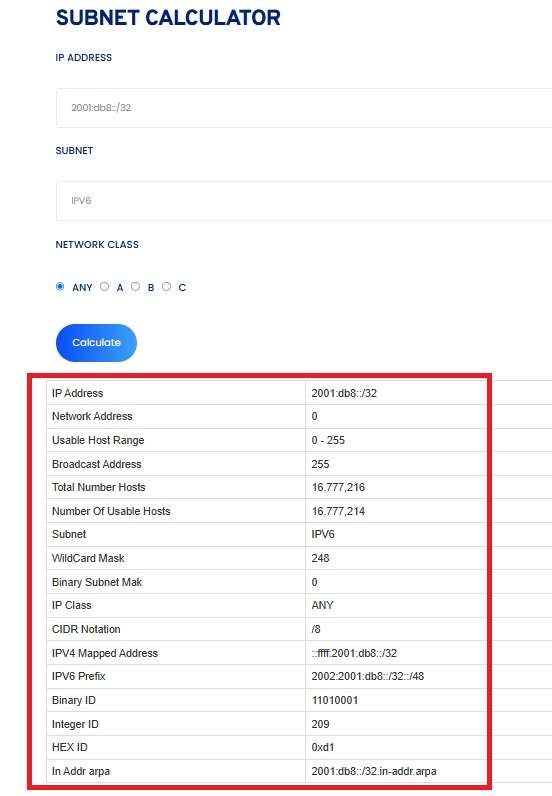 Toolerz Subnet Calculator