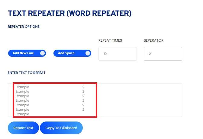 Toolerz Text Repeater