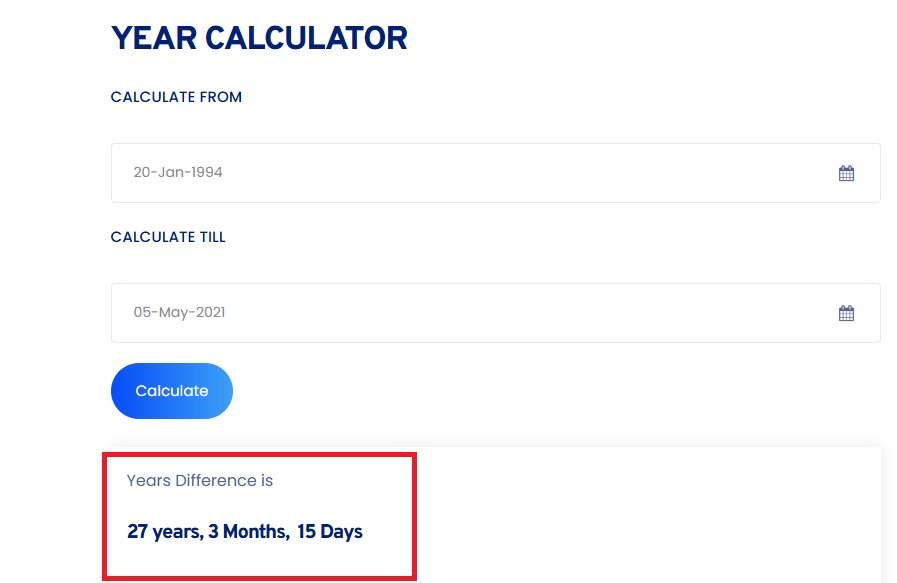 Toolerz Year Calculator